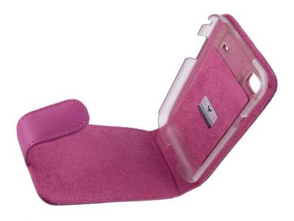 Genuine Leather Flip Case for Samsung I9000 Galaxy S - Pink