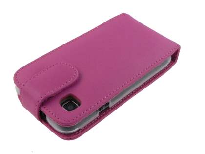 Genuine Leather Flip Case for Samsung I9000 Galaxy S - Pink