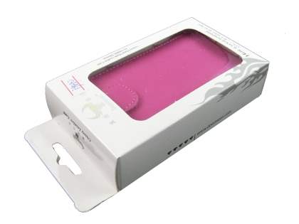 Genuine Leather Flip Case for Samsung I9000 Galaxy S - Pink