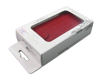 Genuine Leather Flip Case for Samsung I9000 Galaxy S - Red