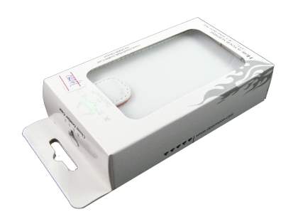 Genuine Leather Flip Case for Samsung I9000 Galaxy S - White