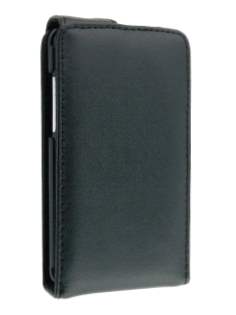 Genuine Leather Flip Case for HTC Aria - Black