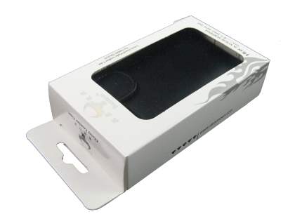 Genuine Leather Flip Case for HTC Desire S - Black