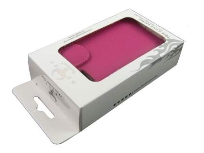 HTC Desire S Genuine Leather Flip Case - Pink