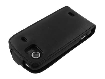 HTC 7 Mozart Genuine Leather Flip Case - Black