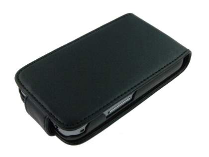 Synthetic Leather Flip Case for Samsung S5830 Galaxy Ace - Black