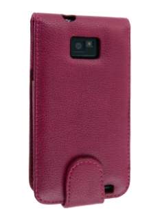 Samsung I9100 Galaxy S2 Synthetic Leather Flip Case - Dark Pink