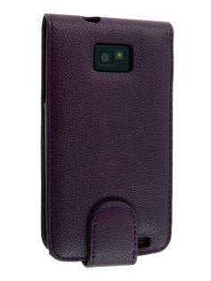 Samsung I9100 Galaxy S2 Synthetic Leather Flip Case - Dark Purple