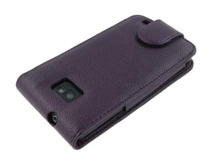 Samsung I9100 Galaxy S2 Synthetic Leather Flip Case - Dark Purple