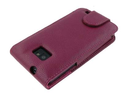 Samsung I9100 Galaxy S2 Synthetic Leather Flip Case - Dark Pink