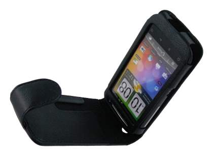 Synthetic Leather Flip Case for HTC Desire S - Black