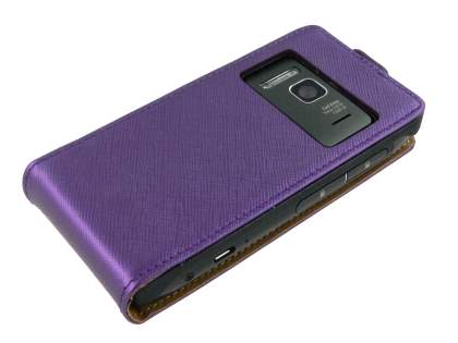 Synthetic Leather Flip Case for Nokia N8 - Purple