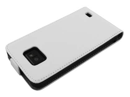 Synthetic Leather Flip Case for Samsung I9100 Galaxy S2 - White