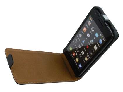 Samsung I9100 Galaxy S2 Slim Synthetic Leather Flip Case - Black