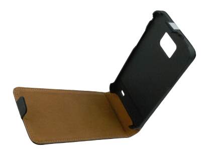 Samsung I9100 Galaxy S2 Slim Synthetic Leather Flip Case - Black