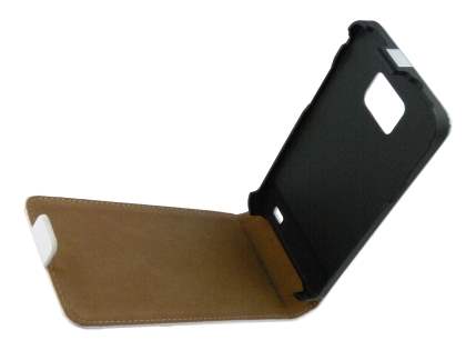 Synthetic Leather Flip Case for Samsung I9100 Galaxy S2 - White