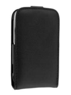 HTC Wildfire S Genuine Leather Flip Case - Black