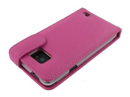 Genuine Leather Flip Case for Samsung I9100 Galaxy S2 - Pink