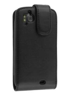 HTC Sensation Synthetic Leather Flip Case - Black