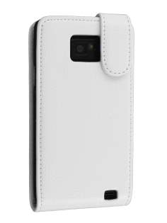 Synthetic Leather Flip Case for Samsung I9100 Galaxy S2 - White