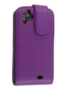 HTC Sensation Synthetic Leather Flip Case - Purple