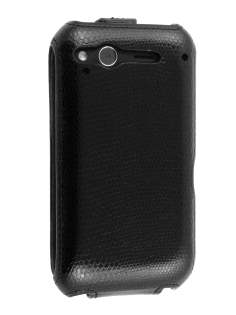 Synthetic Leather Flip Case for HTC Desire S - Black