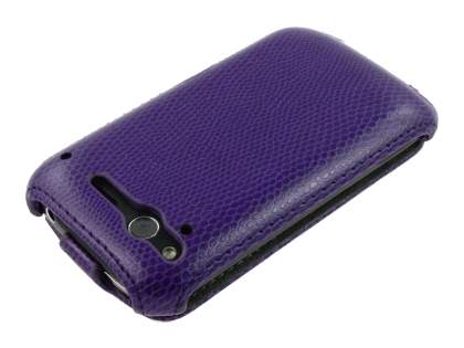 HTC Desire S Slim Synthetic Leather Flip Case - Purple