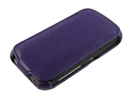 HTC Desire S Slim Synthetic Leather Flip Case - Purple