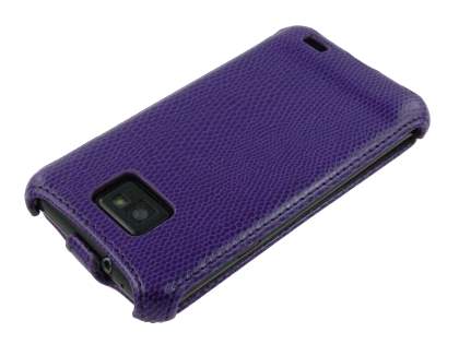 Samsung I9100 Galaxy S2 Slim Synthetic Leather Flip Case - Purple