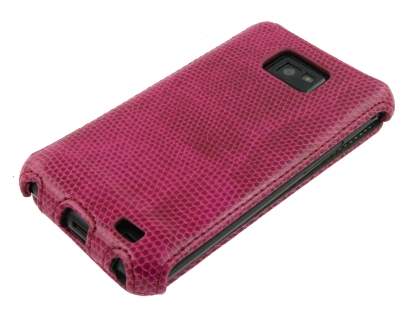 Samsung I9100 Galaxy S2 Slim Synthetic Leather Flip Case - Hot Pink