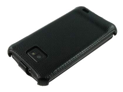 Samsung I9100 Galaxy S2 Slim Synthetic Leather Flip Case - Black