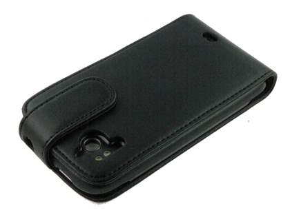 HTC Sensation Synthetic Leather Flip Case - Black
