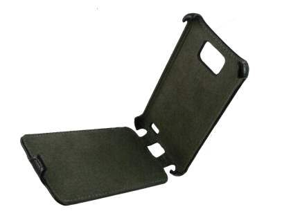 Samsung I9100 Galaxy S2 Slim Synthetic Leather Flip Case - Black