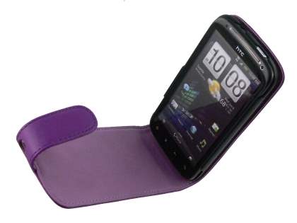 HTC Sensation Synthetic Leather Flip Case - Purple