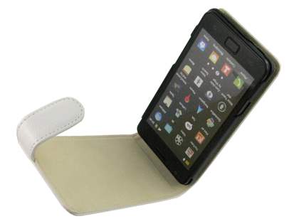 Synthetic Leather Flip Case for Samsung I9100 Galaxy S2 - White