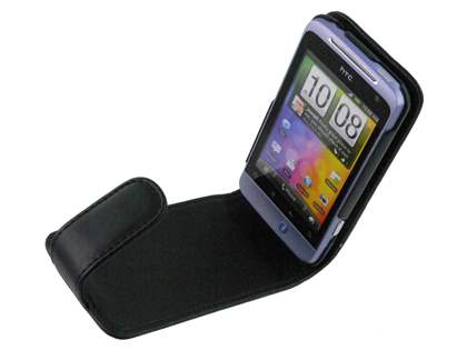 HTC Salsa Synthetic Leather Flip Case - Black