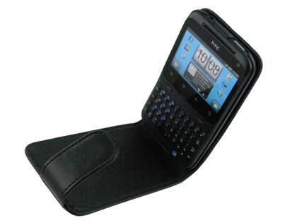 Synthetic Leather Flip Case for HTC ChaCha - Black