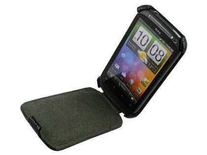 Synthetic Leather Flip Case for HTC Desire S - Black