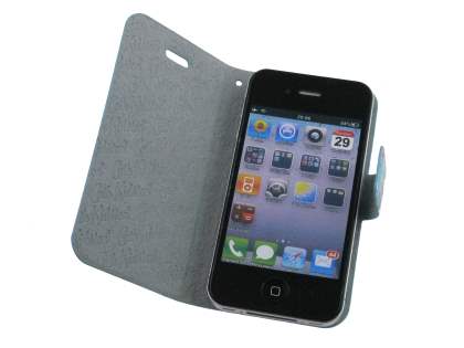 Vintage Inspired Lacquered Slim Synthetic Leather Portfolio Case for iPhone 4/4S