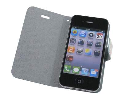 Vintage Inspired Lacquered Slim Synthetic Leather Portfolio Case for iPhone 4/4S