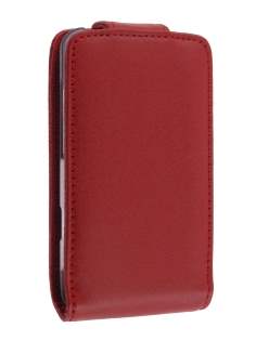 Genuine Leather Flip Case for HTC Salsa - Red