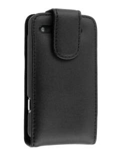 Genuine Leather Flip Case for HTC Salsa - Black