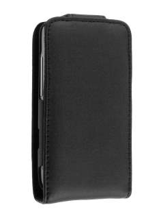 Genuine Leather Flip Case for HTC Salsa - Black