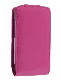 Genuine Leather Flip Case for HTC Salsa - Pink