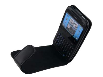 HTC ChaCha Genuine Leather Flip Case - Black