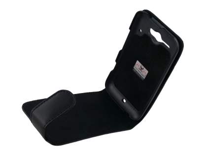 HTC ChaCha Genuine Leather Flip Case - Black