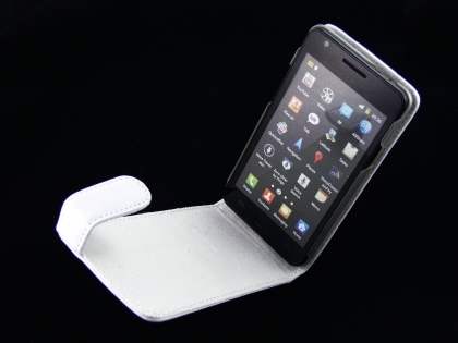 Genuine Leather Flip Case for Samsung I9100 Galaxy S2 - White