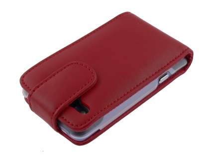 Genuine Leather Flip Case for HTC Salsa - Red