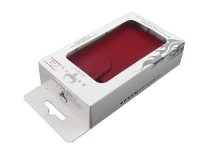 Genuine Leather Flip Case for HTC Salsa - Red