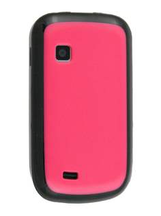 Dual-Design Case for Samsung Galaxy Fit S5670 - Black/Hot Pink